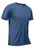TACVASEN Herren UPF 50+ UV Schutz Shirts Laufshirt Schnelltrocknende Sport Tshirt Kurzarm Funktionsshirt, Indigo, XXL