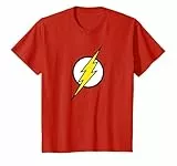 DC Comics The Flash Logo T-Shirt, Unisex Erwachsene und Kinder, Rot, S, Kurzarm