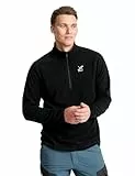 RevolutionRace Hiker Half-Zip Fleece für Herren, Leichter und elastischer Fleece mit halbem Reißverschluss, Black, XL