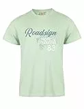 ROADSIGN australia Herren T-Shirt mit Retro-Schriftzug, weiche Baumwolle, für entspannte Outdoor Styles grün, XL