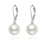 VONALA Perle Ohrringe Sterling Silber, Hängend Ohrringe Schmuck Geschenke für Damen und Mädchen (Perle)