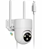 NUASI 4G LTE 2K PTZ IP Kamera Ohne WLAN mit SIM Karte, Überwachungskamera Aussen mit FarbNachtsicht, AI Personenerkennung weiß Überwachungskamera und 2-Wege-Audio, IP66 Wasserdicht