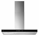 AEG Dunstabzugshaube Serie 6000 mit Lüften-Funktion 90cm – Kaminhaube mit Glas – Ab- und Umluft – max. 730 m³/h im Abluftbetrieb mit max. 74 dB(A) – Touch-Bedienung – Edelstahl – GB67D91HL