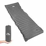 MSPORTS Camping Isomatte Premium, Schlafmatte Ultraleichte Isomatte für Outdoor mit Fußpresse Pumpe Feuchtigkeitsbeständig für Wandern Backpacking Camping Strand (Silber-Grau)