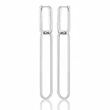 Rechteckige Ohrringe 925 Silber Stecker mit rechteckige Anhänger Farbe Silber