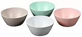 Kesper 4er Set Obst & Salatschale in Pastellfarben, Ã˜ 15 x H7 cm, Melamin-Schüsseln für Obst, Gemüse, Müsli oder Salat