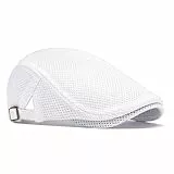 1 Stück Weiß Schiebermütze, Mesh Atmungsaktiv Schirmmützen, Leicht Schirmmützen für Herren, für Sport und Outdoor-Aktivitäten