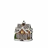 Konstsmide Weihnachtsdekorationen LED-Szene mit Musik, batteriebetrieben oder USB, für den Innenbereich, schwarzes Kabel, PVC-Polyresin, Harz, Mehrfarbig, Ingwerbrothaus