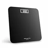 Rowenta Premiss 2.0 Personenwaage, einfach abzulesendes LCD-Display, bis 160 kg, nur 2,2 cm hoch, 30x30 cm, Schwarz, BS1800V0