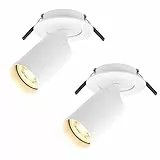 BOYIR 2 x LED Deckenstrahler 1 flammig Weiß Drehbar und Schwenkbar Deckenlampe GU10 Deckenspot Spot Lampe für Wohnzimmer, Schlafzimmer, Gänge, Ohne Leuchtmittel