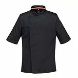 Portwest C738 Herren Profi-Kochjacke Mit Luftmaschen Schwarz, XL