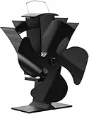 Tomersun Ofenventilator, Leiser Kaminventilator mit 4 Blättern Ofenventilator Ohne Strom Kamin Ventilator für Holz/Brennholz/Feuerstelle/Ofenrohr