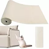 Selbstklebende Kratzmatte Katzen,40×300cm Kratzmatte für Katzen,DIY Kratzbretter Katze Wand,kratzmatte Sofa,Kratzschutz Katzenkratzmatte AntiKratz Tape für Protect Your Furniture (Cremeweiß)