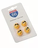 KUSTOM66 4er Set Ventilkappen Smiley COOL in gelb