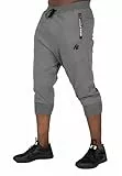 Gorilla Wear - Knoxville 3/4 Sweatpants - Grau - Jogginghose Absolute Bewegungsfreiheit zum Sport Bodybuildung mit Logo leicht und bequem, XXL, Schwarz