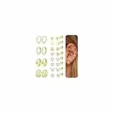 CASSIECA 12 Paar Ohrringe Set Gold, 316L Chirurgenstahl Ohrringe für Damen Herren Medizinische Ohrstecker Creolen für Mehrfachpiercing 14K Vergoldet Helix Tragus Piercing Ohr Gold