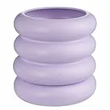 BUTLERS Blumentopf Hoop mit Teller Steingut Lila Ø 19cm | Übertopf für Kräuter & Pflanzen, Pflanzentopf für innen, Blumenübertopf für Balkon | Dekoration Fensterbank Deko Wohnzimmer