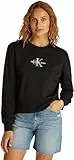 Calvin Klein Damen Sweatshirt Gradient Monologo Crewneck Regular Fit, Schwarz (Ck Black), L