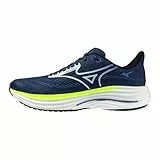 Mizuno Wave Rider 29 - Herren Laufschuh - Estate Blue/White/Lightning Yellow - 9,5