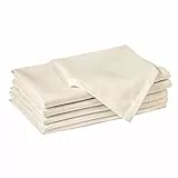 Encasa XO Stoffservietten Baumwolle 6er Set 43x43 cm | 180 GSM Baumwollservietten Natürlich | Waschbar & Wiederverwendbar | Servietten Stoff für Tischdeko, Hochzeit, Restaurant & Alltag