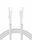 Belkin Eco Geflochtenes USB-C auf USB-C Kabel, 2 m, 240 W, biegsames, flexibles Schnellladekabel, Ladekabel USB C für iPhone 17/16/15, Galaxy S25, Pixel 9, MacBook, iPad Pro und mehr – Weiß, USB 2.0