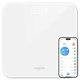 EUROPAPA® Personenwaage, Körperwaage mit Klare LED-Anzeige und Step-On, 180kg/400LB Digitale Waage Personen für Gewicht und BMI (Weiß)