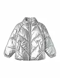 NAME IT Mädchen Nkfmisty Puffer Jacket Pufferjacke, Silver, 128
