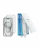 Anker Displayschutzfolie, blasen- und staubfreies HD Panzerglas, Schutzfolie für iPhone, langlebig und sturzsicher mit 9H Härte, einfache Installation, exklusiv für iPhone 15 (2er-Pack)