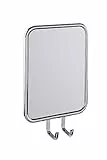 WENKO Express-Loc® Antibeschlagspiegel Cali - beschlagfreier Duschspiegel, Rasierspiegel, Befestigen ohne bohren, Edelstahl rostfrei, 13.5 x 20 x 6.5 cm, Glänzend