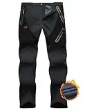 HFDWYJ Herren Chino Hose Wasserdicht Thermo Winter Softshell Wanderhose Grau+schwarz S