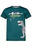 SALT AND PEPPER BY KIDS PARK Jungen großem T-Rex Druckmotiv T-Shirt, Racing Green, 128 cm-134 cm