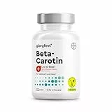 Beta-Carotin Bräunungskapseln 200 vegane Kapseln - Markenrohstoff Lyc-O-Beta® aus Blakeslea trispora - mit Karottenextrakt - Provitamin A für Sehkraft, Haut & Immunsystem* - in Deutschland entwickelt