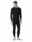 LAPASA Herren 100% Merinowolle Thermounterwäsche Set, Premium Merino Wolle Unterhemd & Unterhosen, warme Thermo Funktionsunterwäsche (M31, Warm, X-Large, schwarz)