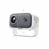 Jimveo Sky Beamer【Elektrischer Fokus/Trapezkorrektur】±360° Rotating 19000L 1080P HD Mini Projektor WiFi6 Bluetooth Unterstützt 4K Heimkino 300'' Display Mit TV Stick/iOS/Android/USB