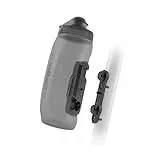 Fidlock TWIST bottle 590 + bike base – 590 ml Fahrrad Trinkflasche mit magnet-mechanischem Flaschenhaltersystem, inkl. Halterung, BPA-frei & spülmaschinengeeignet, Farbe Smoke