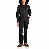 Carhartt Damen Rugged Flex Relaxed Fit Canvas Coverall Arbeitsoverall, Schwarz, XL
