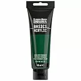 Liquitex 8870029 Basics - Acrylfarbe, monopigmentierte Künstlerpigmente, lichtecht, mittlere Viskosität, Archivqualität, seidenglänzender Finish, 118ml Tube - Dunkelgrün Permanent