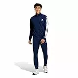 adidas Herren SPORTSWEAR BASIC 3 STRIPES TRICOT TRACKSUIT, Dark Blue, L