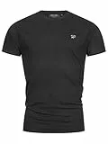 Indicode Herren Kloge T-Shirt mit Rundhals-Ausschnitt | Herrenshirt Sommershirt Black, M