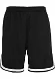Urban Classics Herren Shorts Stripes Mesh Shorts, lässige Mesh Shorts für Männer, Straight Leg, erhältlich in verschiedenen Farbvarianten, Blkblkwht, M