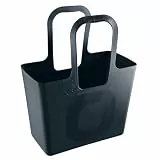 Koziol TASCHE XL coal, geräumige Einkaufstasche aus recyclebarem Thermoplast, leicht zu reinigen, passt hinter jeden Autositz, Made in Germany, 1 Stück