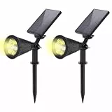 SALCAR 2 Stück Solarlampe für außen mit Erdspieß, Solarleuchten für Außen mit 1800 mAh Akku, Solar Wegeleuchten - Warmweiß