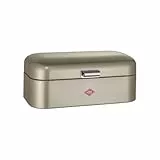 Wesco Grandy Brotkasten in der Farbe neusilber, pulverbeschichtetes Stahlblech, Lüftungslöcher und stabiler Handgriff