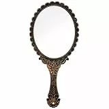Futuhada Handspiegel mit Griff Retro, Vintage Handspiegel Bronze, Tragbarer Kosmetikspiegel mit Griff, Vintage handspiegel Antiker Stil Spiegel für Damen, Mädchen, Reisen, Home, Office, Reisenutzung