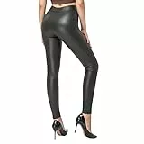SOGNO D'ORO Damen Kunstleder Leggings High Waist Lederhose Hose Strumpfhosen Treggins Leggins Leder Look Hüfthoch Thermal Winter