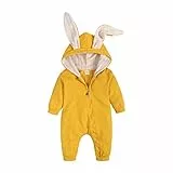Verve Jelly Baby Mädchen Jungen Herbst Kleidung Hoodie Reißverschluss Langarm Strampler Overall Bunny Body Overall Outfits Gelb 2 90 12-18 Monate