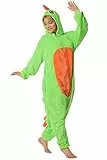 corimori 1852 Byte der Dinosaurier Damen Herren Onesie Jumpsuit Anzug Einteiler Kostüm Verkleidung Gr. 160-170cm, Grün