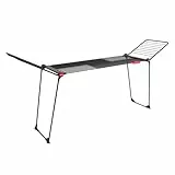 Vileda Infinity Flex Ultimate Wäscheständer Black Edition | Ausziehbares schwarzes Teleskopgestell, XXL-Trockenstäbe | Klappbar & Vormontiert - Weniger Abdrücke für große Textilien | Comfort-Pack