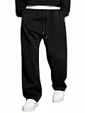 JMIERR Jogginghose Herren Baumwolle Baggy Hosen Loose Outdoor Hose 2026 Casual Trainingshosen mit Taschen Schwarz,M
