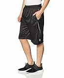 Southpole Herren Basketball Taschen, Schrittlänge 30,5 cm, Schnell Trocknend, Atmungsaktiv Shorts, Schwarz, XL